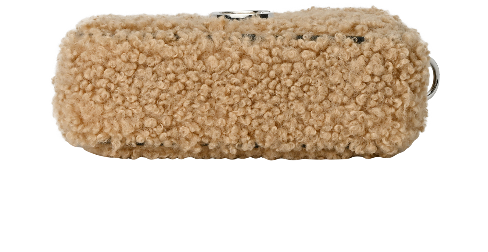 The Snapshot Teddy, &pound;190, Handbags, Beige/Black, Shearling, Top view